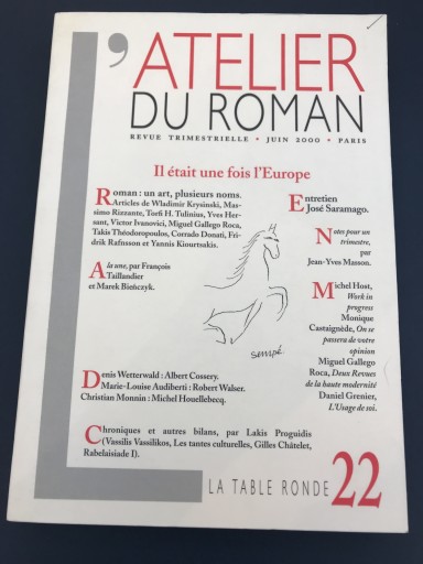 L'atelier du roman, numéro 22 : il était une fois l'Europe - 鹿島茂RIVE GAUCHE書店