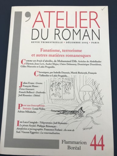 Revue L'039;Atelier Du Roman T.44; fanatisme, terrorisme et autres matières romanesques - 鹿島茂RIVE GAUCHE書店