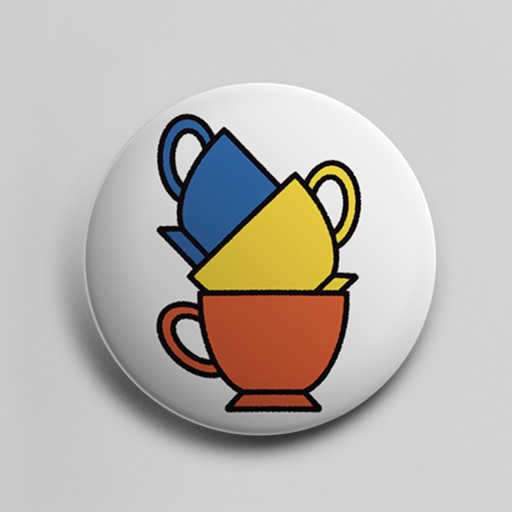 CAN BADGE : teacup - ONIUTA TAKU