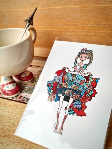 ポストカード 図書館 - Marie et Laetitia