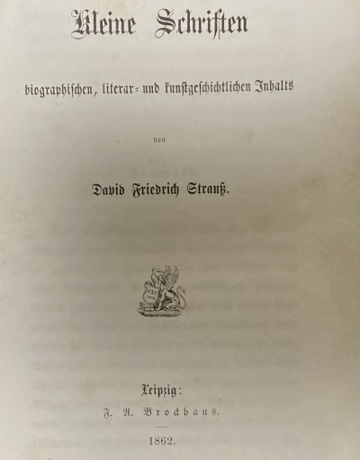 Kleine Schriften David Friedrich StrauB（ドイツ語） - ドイツ文学（原書）古書