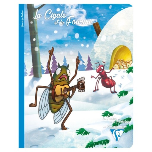 CF Fables LA CIGALE ET LA FOURMI ホチキス留めノート フランス罫 17 x 22 cm - レ・シャ・ピートル