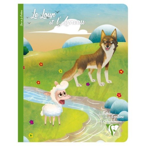 CF Fables LE LOUP ET L'AGNEAU ホチキス留めノート フランス罫 17 x 22 cm - レ・シャ・ピートル