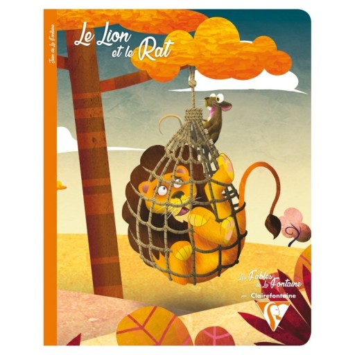 CF Fables LE LION ET LE RAT ホチキス留めノート フランス罫 17 x 22 cm - レ・シャ・ピートル