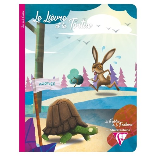 CF Fables LE LIEVRE ET LA TORTUE ホチキス留めノート フランス罫 17 x 22 cm - レ・シャ・ピートル