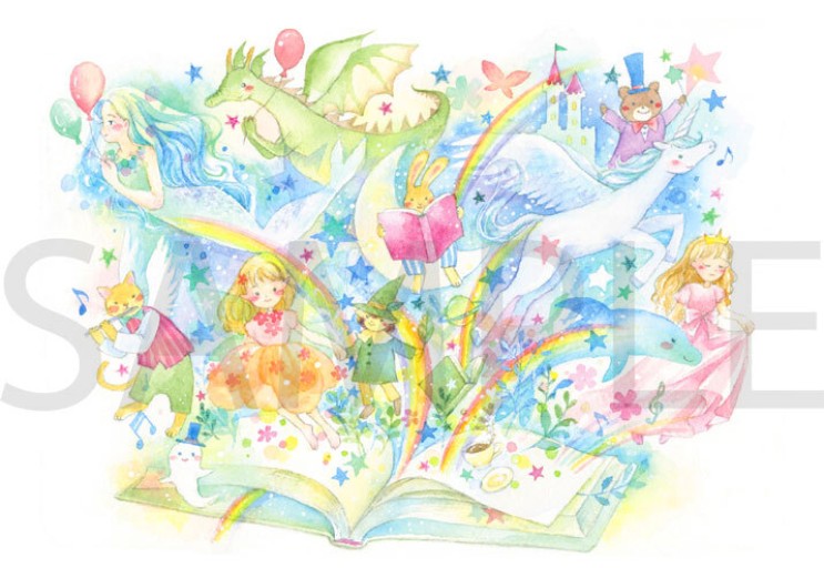 ポストカード_ワタシノセカイ - 絵と空と花の本棚